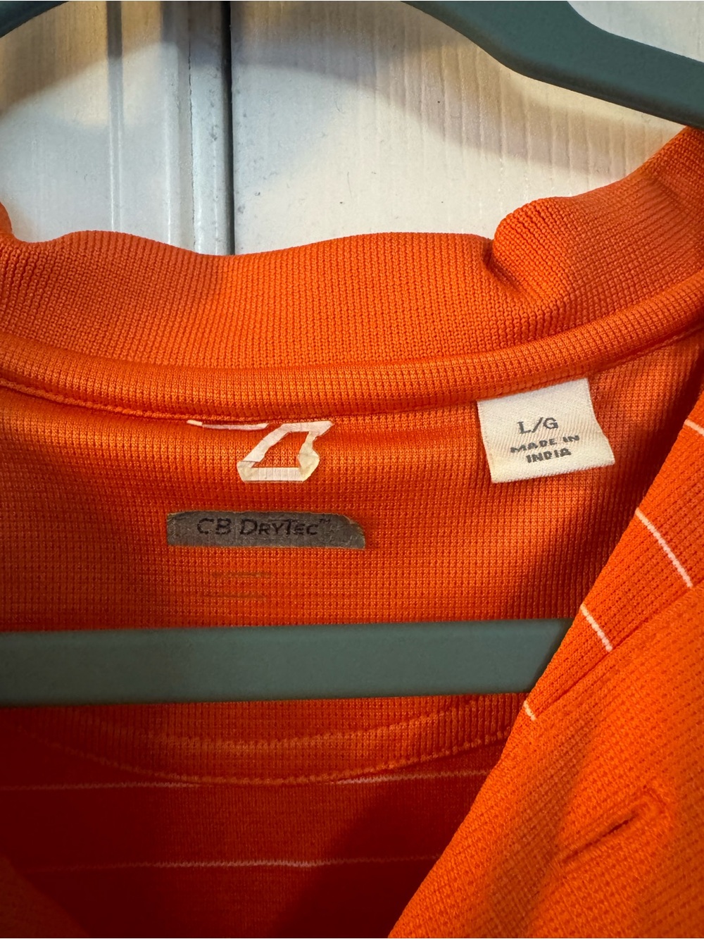 Men's Orange Striped Polo with Embroidered AU Logo - Picture 3 of 3